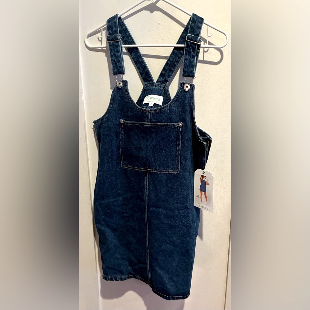 New RE Generation Daisy Wash Denim Overall Dress